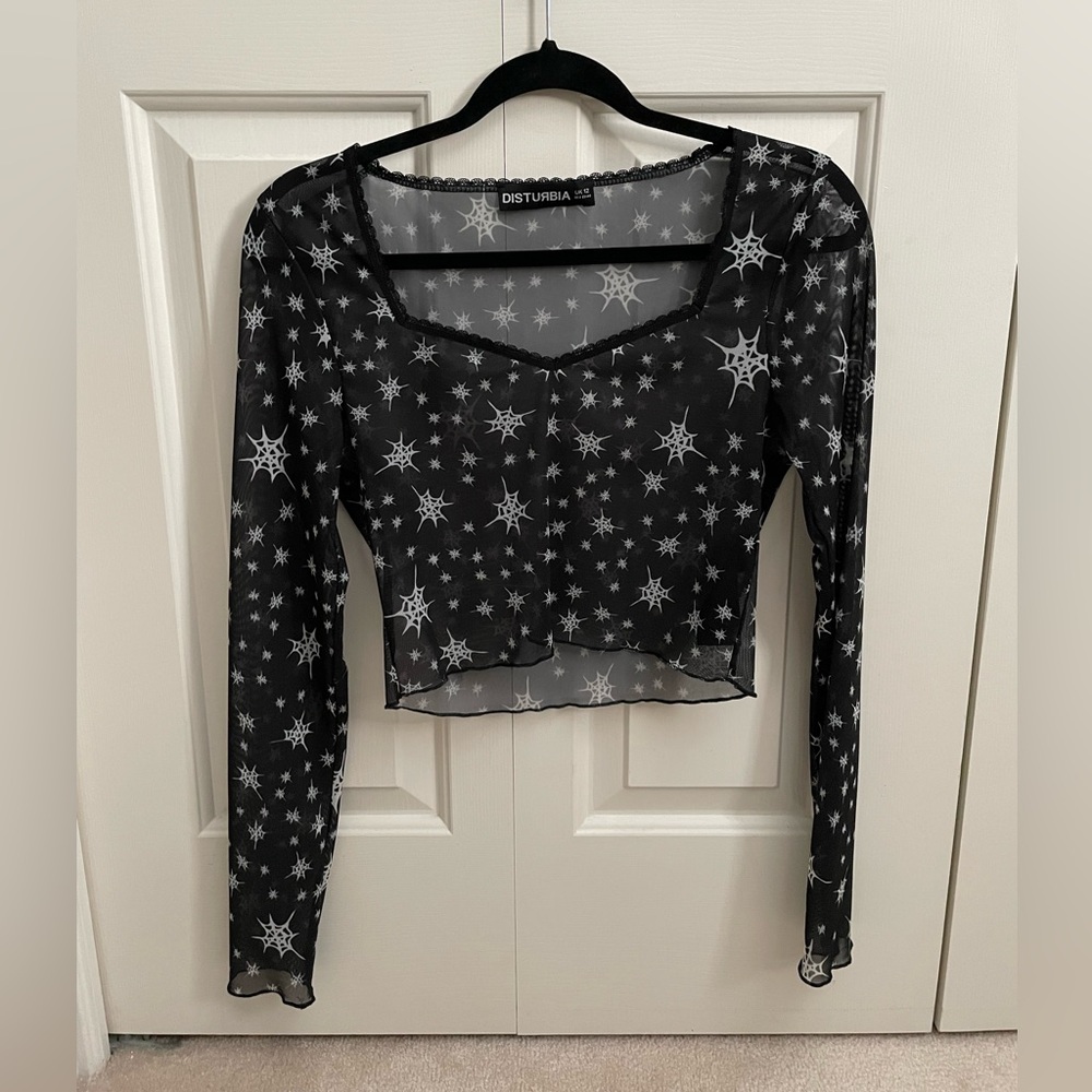 Spiderweb Mesh Crop Top